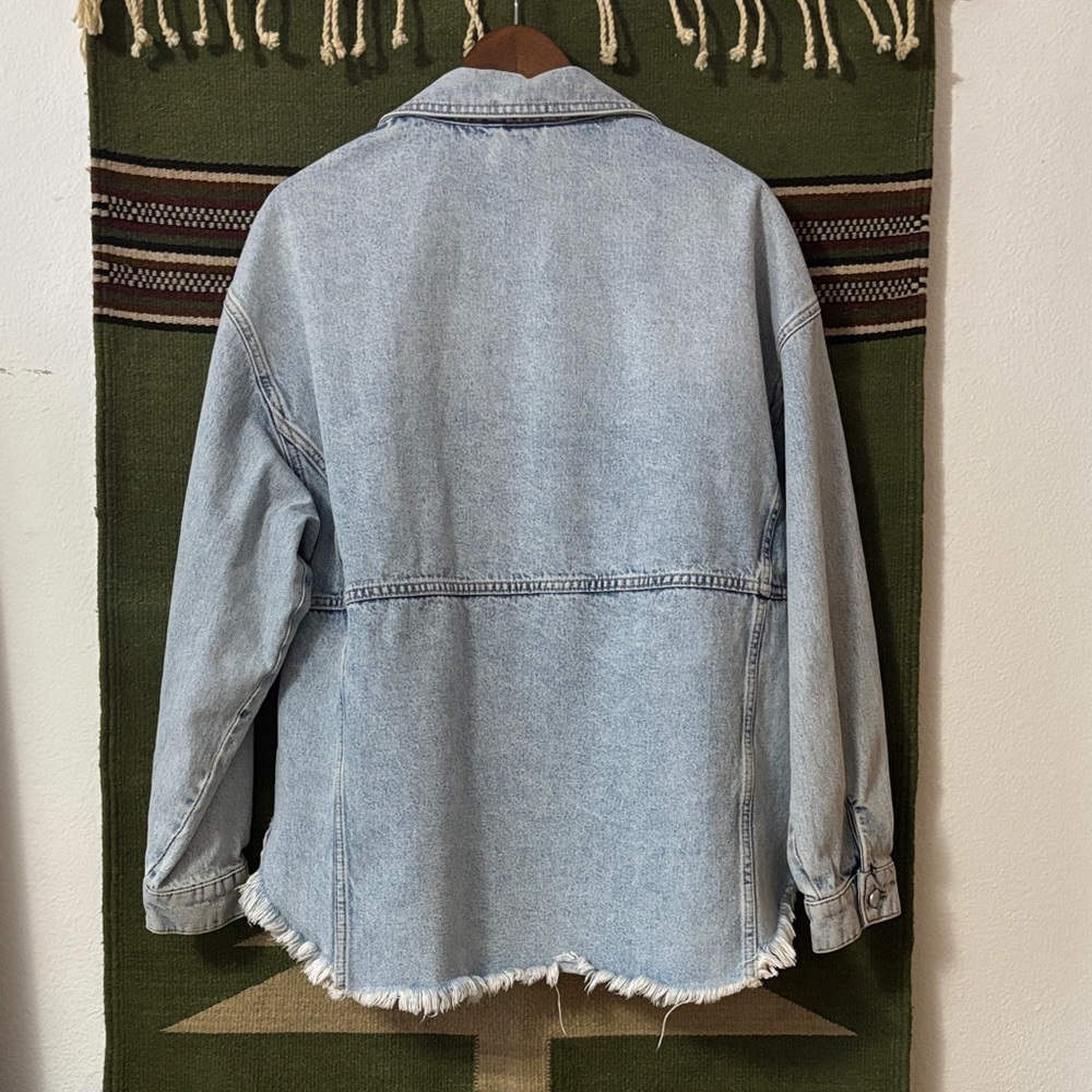 AllSaints Light Wash Denim Jean Jacket - Picture 9 of 12